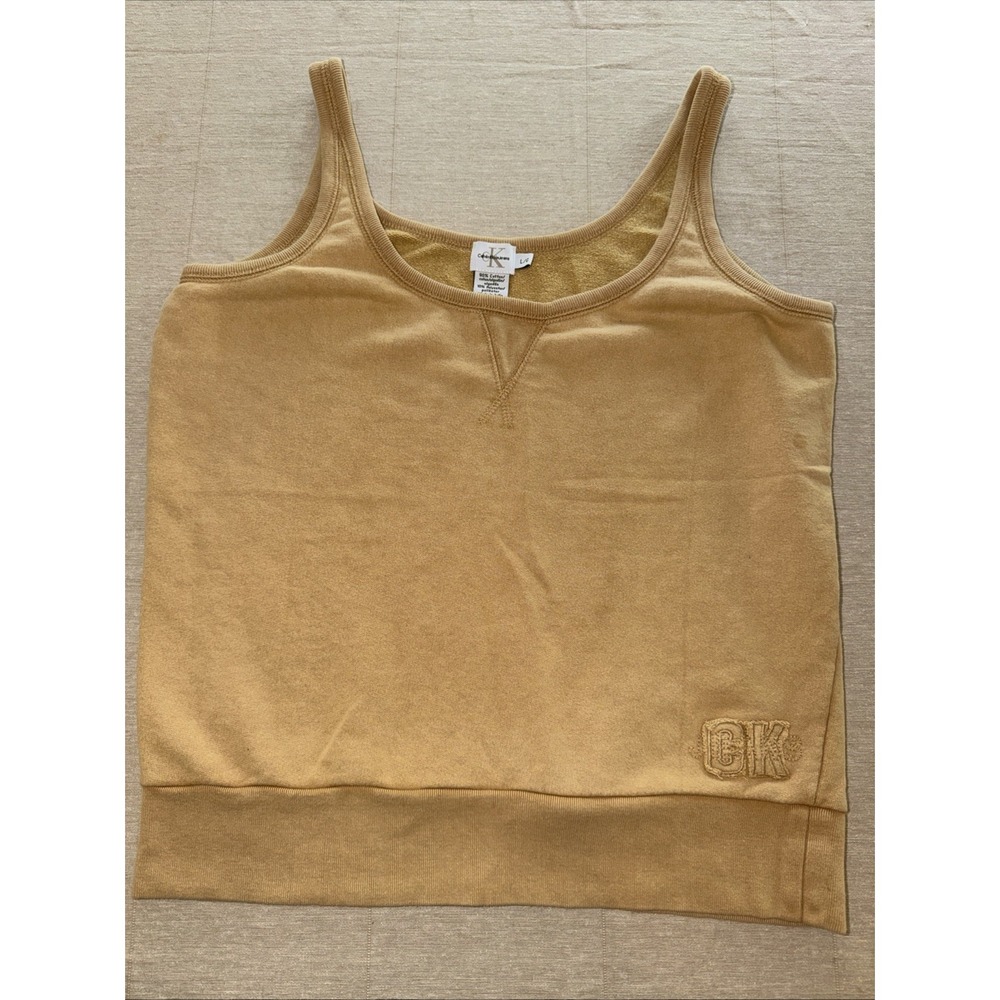 Calvin Klein Women's Jersey Tank Top Yellow Size Large